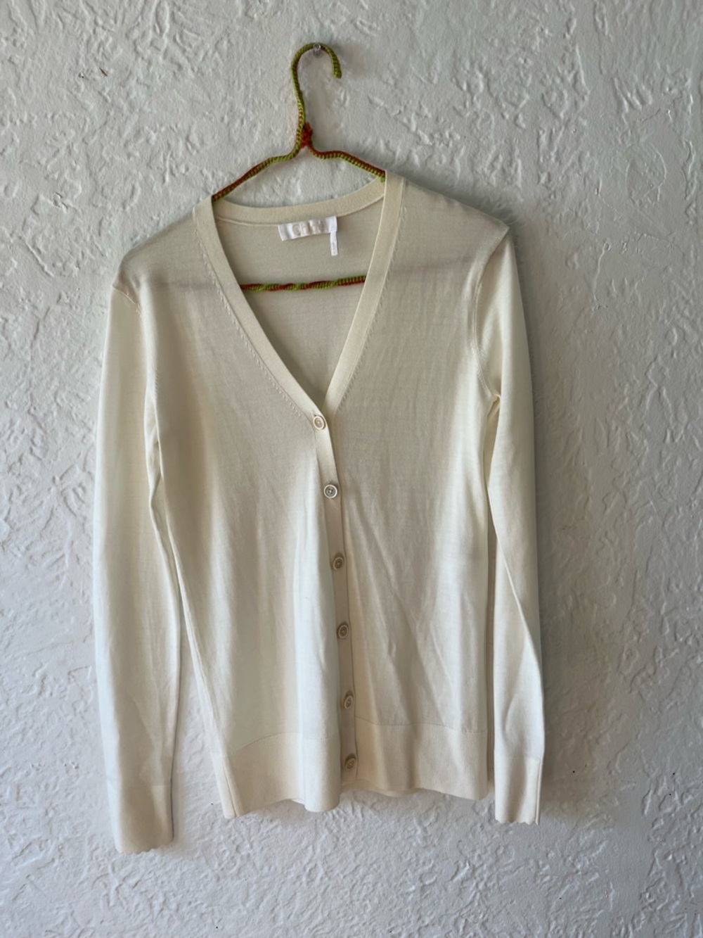 Chloe Cream V-Neck Button-Front Cardigan